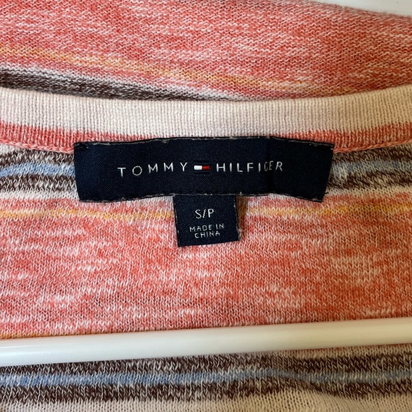 Tommy Hilfiger Cotton Stripped V-Neck Top - Picture 3 of 4